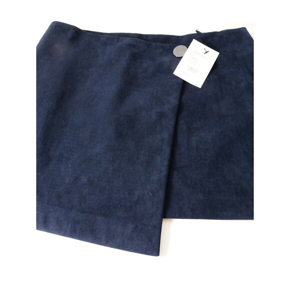 Theory Women's IWG Wrap Skirt Brilliant Navy Fulton Fuax Suede Skirt NWT 195 P - Picture 8 of 12